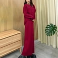 thumbnail image 3 of Womens Skirts for Fall Solid Long Sleeve Casual Knitted Skirt Set, 3 of 5