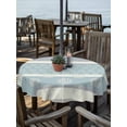 thumbnail image 2 of Outdoor Tablecloth with Umbrella Hole for Patio/Picnic/Party/Camping, Farm Fruits Waterproof Table Cloth Round Cover Washable, Watermelon Lemons Peach Blue Grey Striped (Dia 60"), 2 of 8