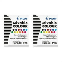 2 BOXES: Pilot Parallel Pen Ink Refills for Calligraphy Pens, Assorted Colors, 12 Cartridges per Pack (77312)