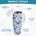 thumbnail image 4 of 40 oz Tumbler With Handle Stainless Steel Insulated Tumbler With Lid for Car Cup Holder Detailed Sea Life Illustration, 4 of 9