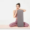 thumbnail image 1 of Yoga Bolster Pillow for Meditation and Support - Rectangular Yoga Cushion - Grey Cotton, Polyester Machine Washable with Carrying Handle, 1 of 5