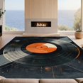 thumbnail image 2 of Design&I 8'x10' Washable Area Rug Snag-Free Vinyl Record Retro Spinning Disc With Concentric Groove Rings for Dining Room, Large Office, Lounge, 2 of 7