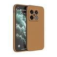 thumbnail image 1 of Luxury Shockproof Phone Case for Oneplus 10 Pro 10T 10R 10Pro 5G Simple Square Liquid Silicone Original Soft Back Cover Housing Brown Oneplus 10T, 1 of 6