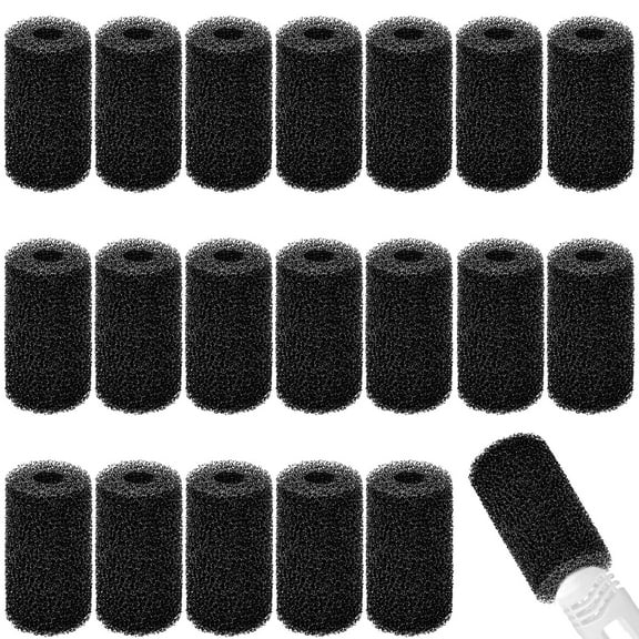 Trianu 20Pcs Aquarium Filter Sponge Protector Cover Replacement for Accessories for Fish Intake Tube, Black
