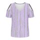 thumbnail image 5 of Algodón Fuera Del Hombro Tops para las Mujeres Blusas de Impresión de Manga Corta Cuello en V Top de Moda, Blusa de Verano Casual, 5 of 7