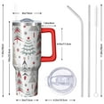 thumbnail image 3 of 40oz Christmas Gifts Tumbler w/Handle & Straw - Snowflake Design Double Wall, Stainless Steel Insulated Gift Cup, 3 of 5