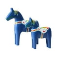 thumbnail image 2 of 2 esculturas de madera de caballos de Dala, adornos de caballos de Dala, recuerdo, regalo de cumpleaños, Europa azul, 2 of 9