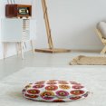 thumbnail image 3 of Sunflower Round Floor Cushion with Handle, Rhythmic and Colorful Floral Pattern in 90's Style on a Plain Background, Decorative Pillow for Living Room & Dorms, 18" Round, Multicolor, by Ambesonne, 3 of 4