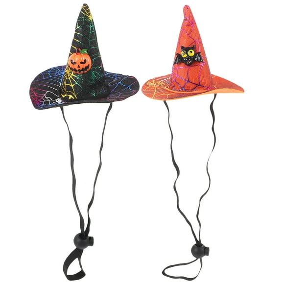 2Pcs Dog Halloween Hats Pet Cat Hats Adjustable Pet Hats Halloween Pet Costume