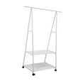 thumbnail image 2 of simhoa Clothing Rack Clothes Hanger Stand on Wheels Rolling Storage Hanging Sturdy Organizer Hallway Space Saving Metal Garment Rack White, 2 of 8