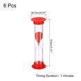 thumbnail image 2 of Uxcell 1 Minute Sand Timer, 6pack Small Sandy Clock, Count Down Sand Glass Red, 2 of 5