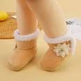 thumbnail image 4 of Ketyyh-chn99 Baby Cozy Fleece Booties Kids Shoes Baby Boy Girl Soft Fleece Booties Stay On Slippers Socks Shoe Non Skid Toddler First Walkers Winter Ankle Crib Shoes Khaki,5, 4 of 5