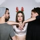 thumbnail image 3 of Diademas navideñas con astas de reno, tocados navideños para mujer, astas de ciervo, accesorios de elfo, diadema con astas de alce con purpurina, orejas de ciervo, gorro de Papá Noel con astas, 3 of 8