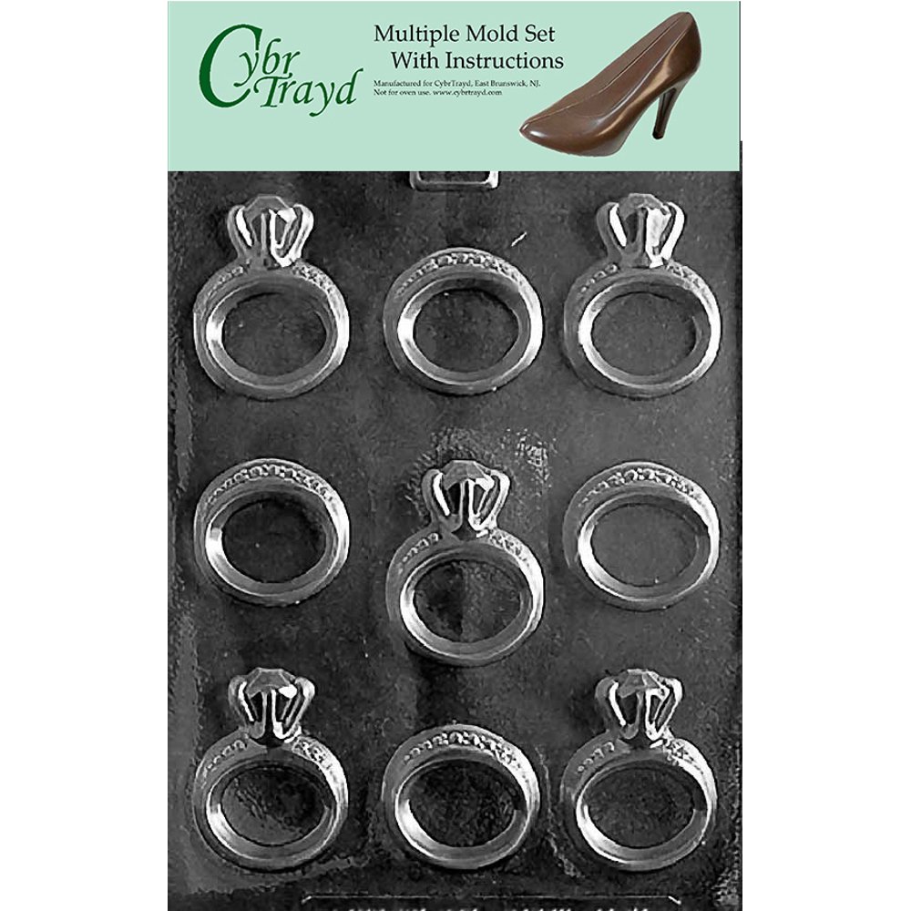 Engagement/Wedding Ring Chocolate Candy Mold with Exclusive Cybrtrayd