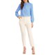 thumbnail image 2 of CAMISA DE CHIFFON CHIC INSPIRADA PARA MUJERES, OFICINA, CUELLO ALTO, MANGA LARGA, BLUSA XS AZUL, 2 of 6