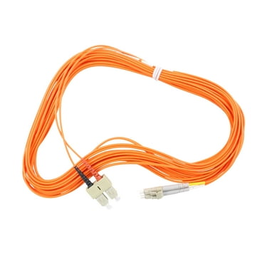 Fiber Optic Patch Cable Assembly, LC-SC, 62.5um, Duplex, Orange, OFNR, 9-Meter