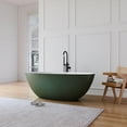 thumbnail image 4 of MEDUNJESS 65" Freestanding Bathtub, Modern Solid Surface Stone Resin Soaking Bathtub Alone Tubs with Pop-up Drain and Overflow, Green and White, 4 of 12
