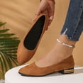 thumbnail image 2 of THDHVS Womens Shoes Casual,Comfortable Dress Shoes for Women,Women Solid Color Pointed Toe Slip On Flats with Block Heel Low Cut Brown, 2 of 9