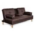 thumbnail image 3 of Sofá Cama De Lino Chocolate Modelo Coffey Makora Con Portavasos, 3 of 9