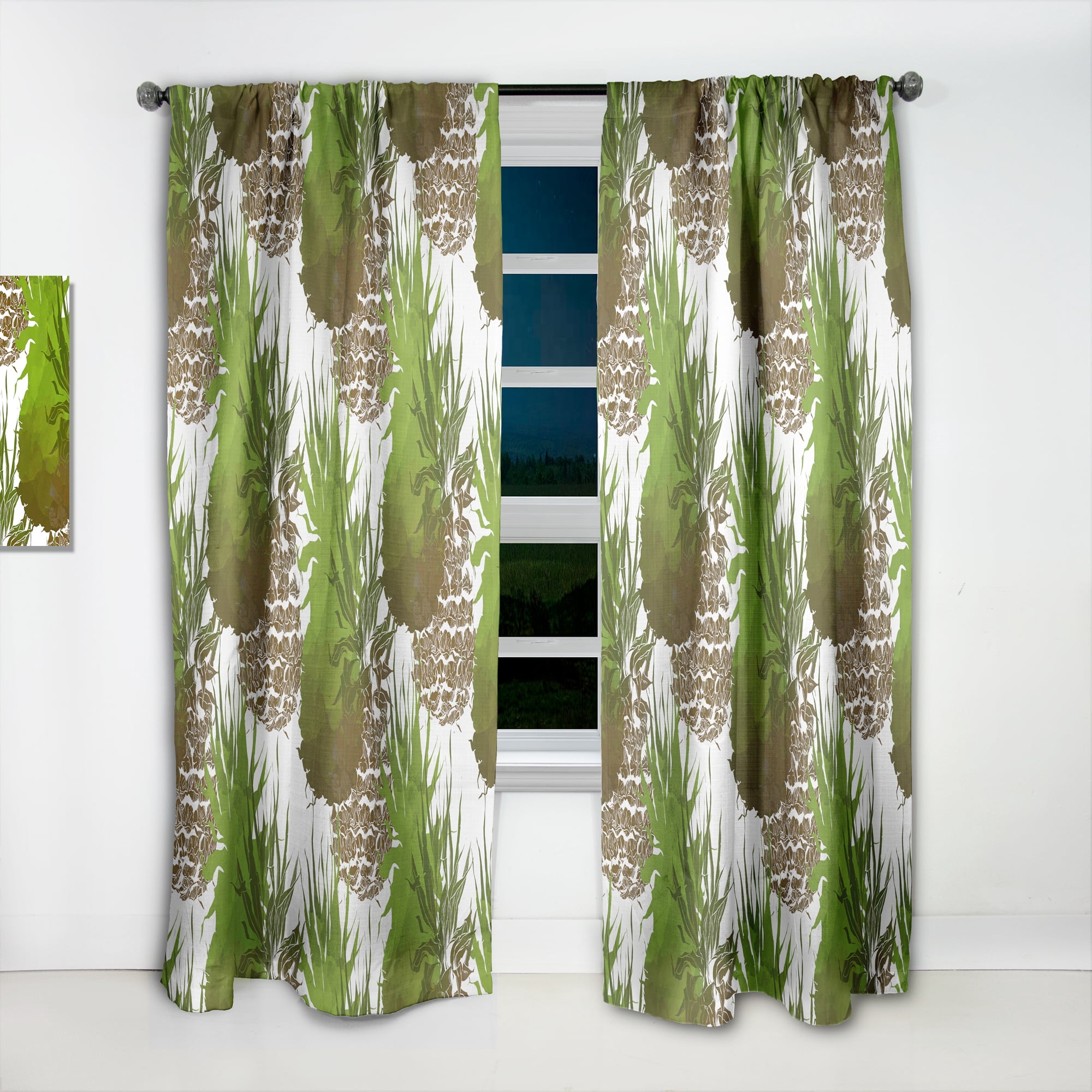 Designart 'Tropical Foliage Mood XI' Tropical Curtain Panel