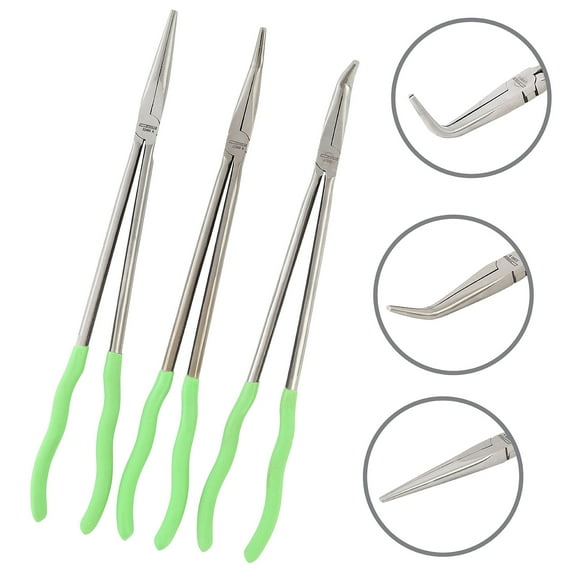 OEMTools 16 Inch Long Reach Long Nose Pliers Set - 3 Piece