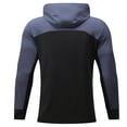 thumbnail image 4 of Timoontee Men's Cardigan Athletic Hoodies Long Sleeve Zip Up Pullover Tops Outdoor Casual Workout Sweatshirts Color Block Hooded Sweatshirts Blue M, 4 of 7