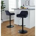 thumbnail image 2 of Daniella Adjustable Bar Stool, Black Bar Stools, Bar Chairs, Swivel Bar Stools, Bar Stools Set of 2 (Black Velvet, Rounded T Footrest), 2 of 6