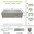 thumbnail image 3 of Vornel 42" Propane Fire Pit Table with LED Light - 50,000 BTU with Wind Guard(Light Brown/Warm Light), 3 of 6