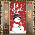 thumbnail image 3 of Festive Snowman Banner Christmas Decoration Winter Theme Holiday Party Let it Snow for Home Decoration Seasonal Celebration Winter Event, 3 of 6