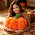 thumbnail image 6 of Kugisaki Halloween Throw Pillow Lovely Pumpkin Shaped Large Plush Pumpkin Throw Pillow Cute Soft Gifts for Couch Sofa Bed Decor, 6 of 7