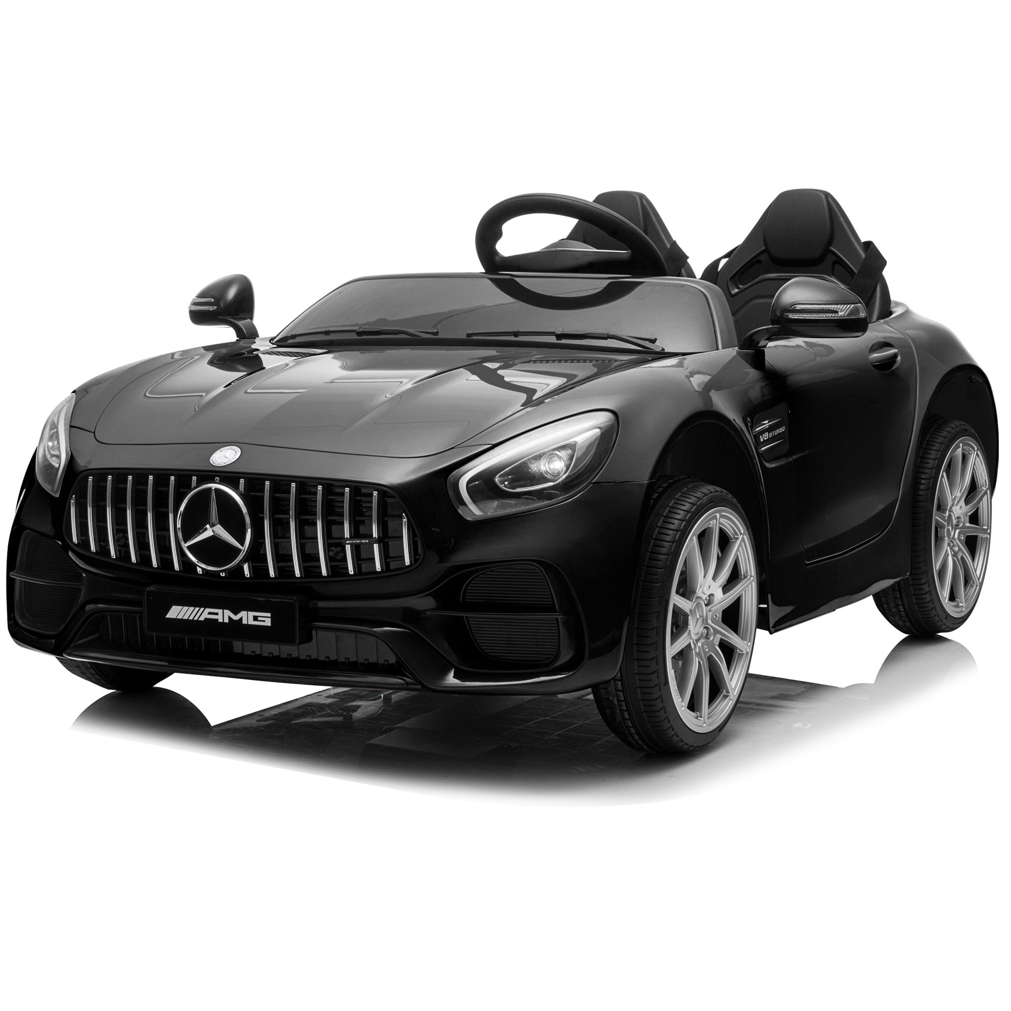 Kidzone 12V 2 Seats Licensed Mercedes-Benz AMG GT Kids Ride On Car Electric Powered Vehicle Parental Remote Control, 4 Colors Available
