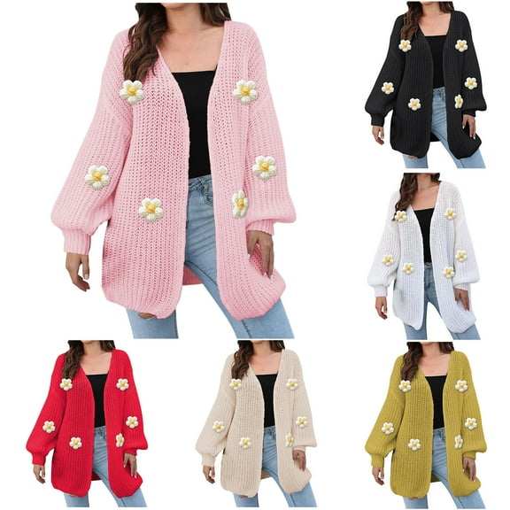 Winter Coats for Women Fall Sweaters for Women 2025 Women Solid Color Botton Fall And Winter Long Sleeve Cardigan Fashion Coat