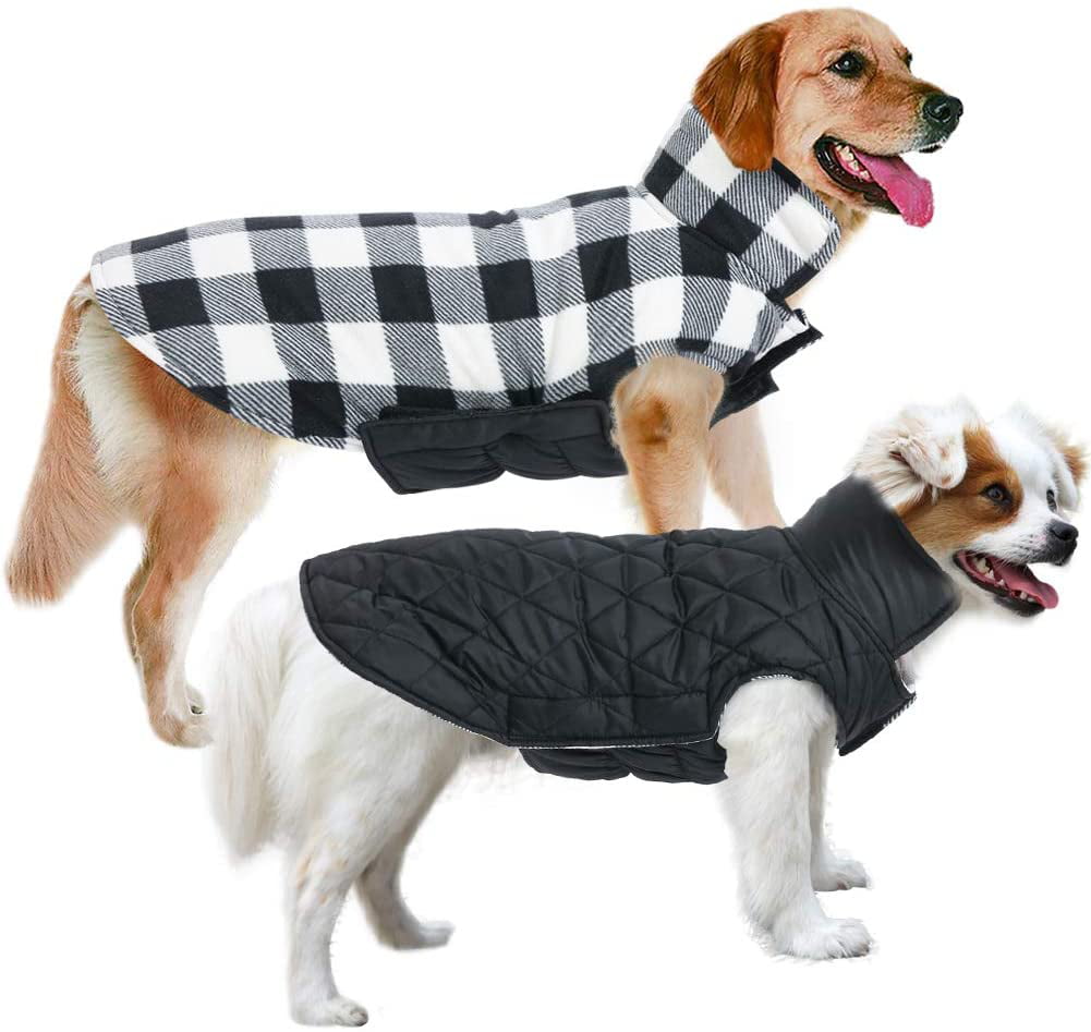 Red/Charcoal Reversible Double Layered Fleece Lux Dog Coat ~ Size Small 