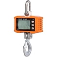 thumbnail image 1 of Báscula electrónica de gancho de 1000 kg, pantalla digital LCD retroiluminada, cambio de unidad en kg/lb, retención de datos, tara, cero, transparente, naranja (sin batería), 1 of 5