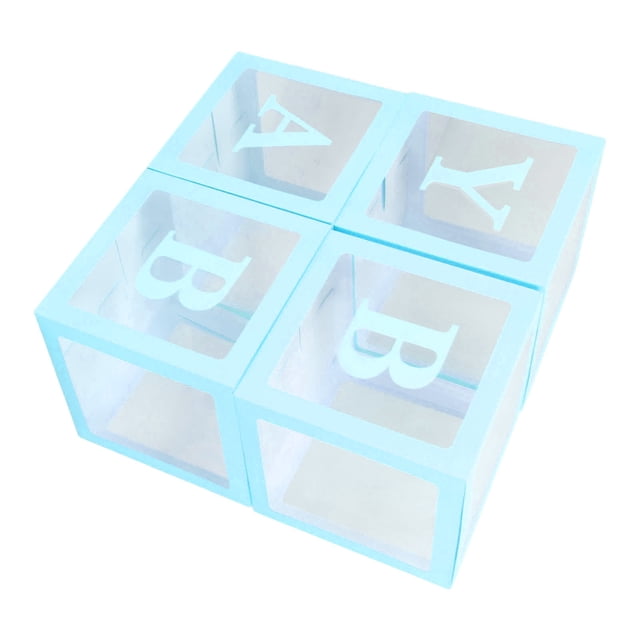 Cajas De Globo, 4pcs Cajas De Globo Transparentes Con Letras Instalación Fácil Para La Propuesta Confesion Baby Shower