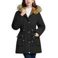 thumbnail image 2 of FAIWAD Women's Winter Thicken Fleece Jacket Removable Hooded Warm Sherpa FLeece Lined Waterproof Windproof Overcoat, 2 of 8
