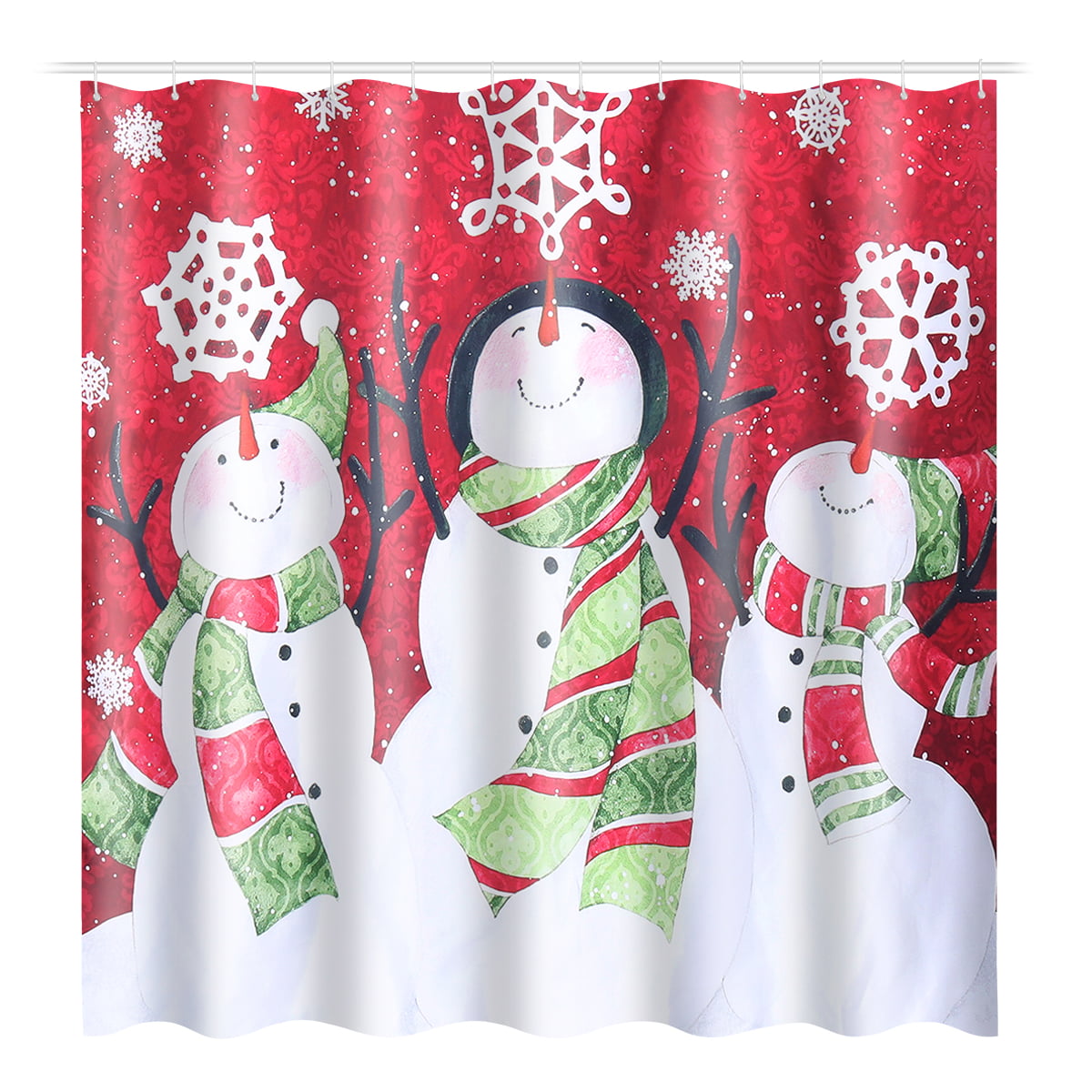 Custom Christmas Eve Bath Curtain Merry Xmas Waterproof Shower Curtain 60x72 IN 
