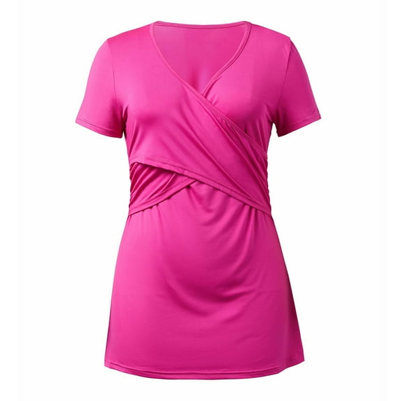 Breastfeeding Shirts For Women Clearance Sales Maternity Womens Nursing Stripe Round Neck Short Sleeve Round Neck Breastfeeding Blouse