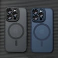thumbnail image 2 of Étui Magnétique Style Givré Couleur Bonbon pour iPhone 15 14 13 12 11 Pro Max Plus Protection d'Objectif Charge Sans Fil, 2 of 7