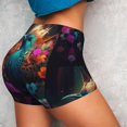 thumbnail image 2 of Sikiie Colorful Flower Bird Print Workout Shorts Women Scrunch Butt Gym Shorts Seamless High Waist Tummy Control Yoga Biker Athletic Shorts, 2 of 5