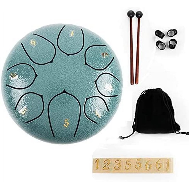 Tambor CozyKit de acero de 6 pulgadas para niños con 8 billetes y bolsa