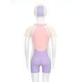 thumbnail image 6 of renvena Girls Short Sleeve Rash Guard Swimsuit Bathing Suit UV Sun Protection Swimwear with Swim Hat Pink L, 6 of 7