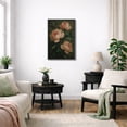 thumbnail image 3 of Framed Canvas Print Peony Floral Wall Art Dark Botanical Decorative for Living Room Bedroom - 24"x36" BLACK, 3 of 8