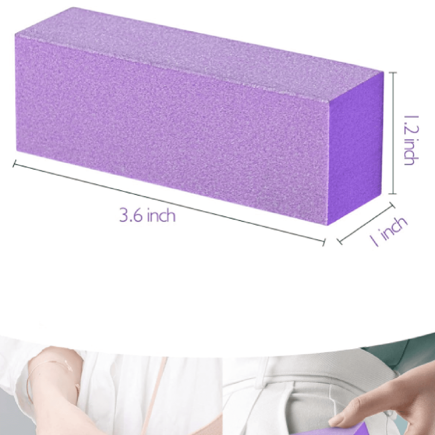 Nail Buffer Block, Medium/Fine Grit 100/180 Finishing Buffers for Acrylic Nails Gel Polish Nails, Pedicure Manicure Buffer Kits, 5 Count (Purple)
