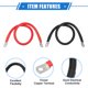 thumbnail image 4 of 1 par de cables inversores de batería de cobre, calibre 2 AWG, cable de batería de 2 pies, universal para coche, vehículo, RV, aplicación solar, cobre puro duradero, negro, rojo con anillo de 3/8" 5/16" Unique Bargains terminales de bateria automotriz, 4 of 7