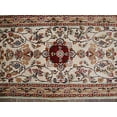 thumbnail image 4 of Love Ivory Floral Medallion Hand Knotted Runner Rug Wool Silk Carpet (6 x 2)', 4 of 9