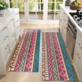 thumbnail image 4 of Kitchen Rugs Sets Of 2,Colorful Geometric Striped Pattern Anti Fatigue Kitchen Mat Rugs Non Slip Washable,Decorative Kitchen Floor Mats for Kitchen,Sink,Laundry,17"X47", 4 of 5