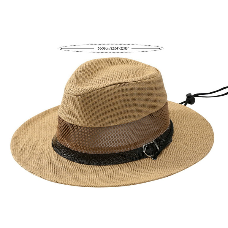 Xinqinghao Floppy Packbale Travel Hat Adjustable Sun Hats for Men and Women Bucket Hat with Strings for Travel Beige, Adult Unisex, Size: One Size