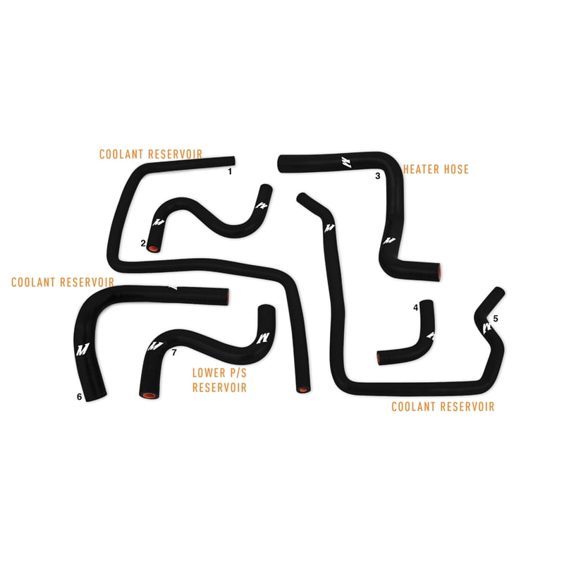 Mishimoto MMHOSE-SUB-ANC4BK Ancillary Hose Kit Compatible With Subaru WRX/STI 2004-2007 Black