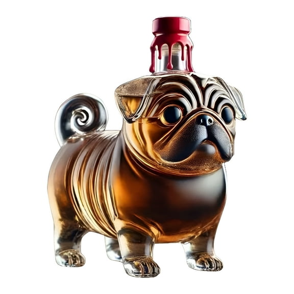 ACDANC Whiskey Glasses Pug Whiskey Decanter Transparent Wine Dispenser Liquor Supplies for Brandy Vodka Beer Beverages Drinks